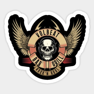 one skull and wings volbeat Sticker